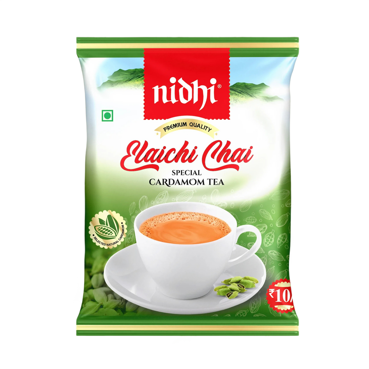 Nidhi Elaichi Chai Sachet (10 g) - Cardamom Spiced Black Tea